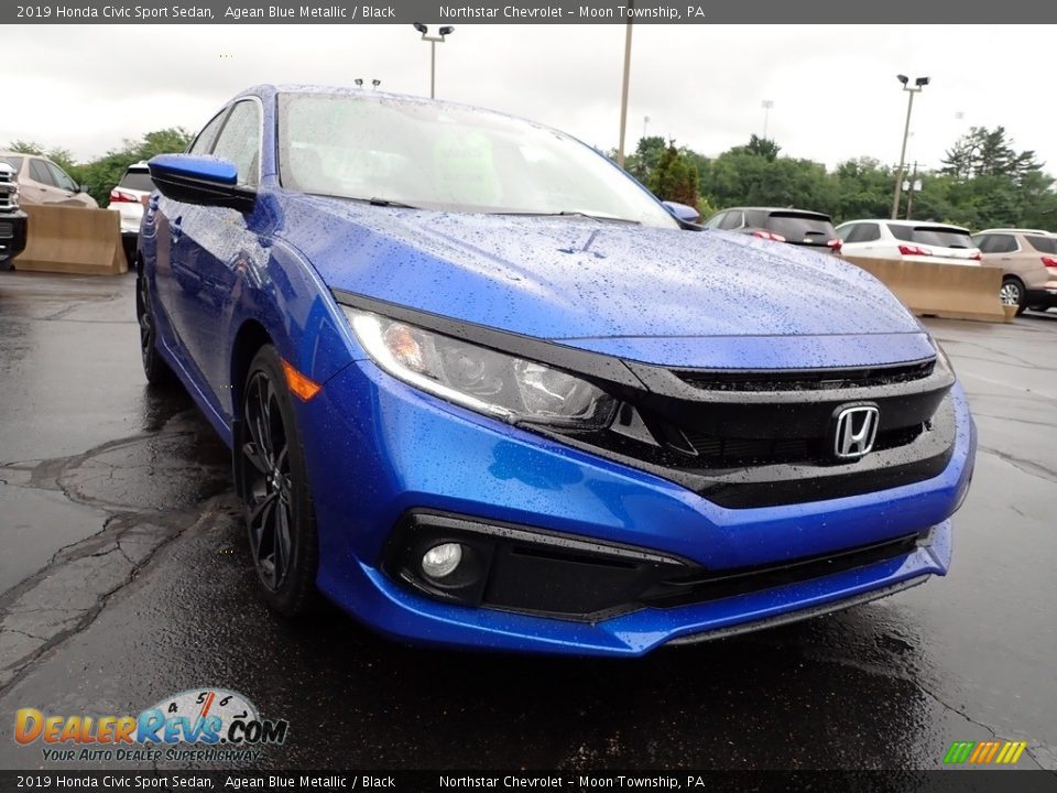 2019 Honda Civic Sport Sedan Agean Blue Metallic / Black Photo #12