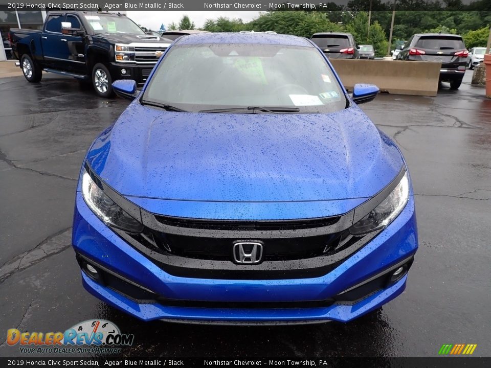 2019 Honda Civic Sport Sedan Agean Blue Metallic / Black Photo #13