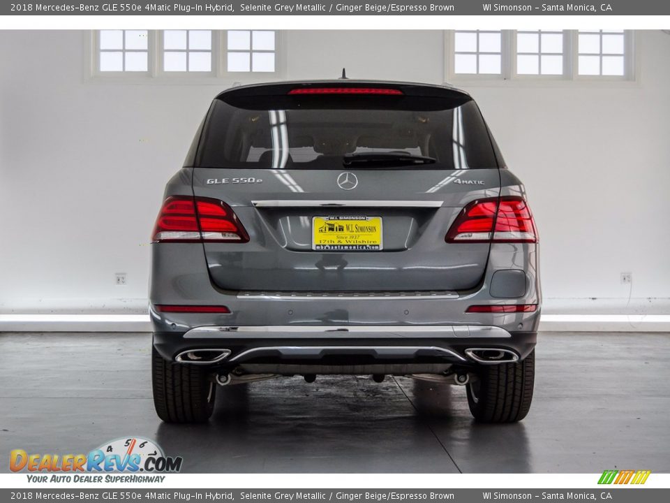 2018 Mercedes-Benz GLE 550e 4Matic Plug-In Hybrid Selenite Grey Metallic / Ginger Beige/Espresso Brown Photo #4