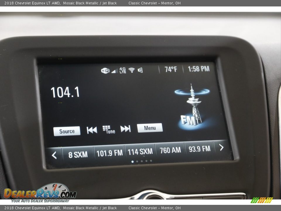 2018 Chevrolet Equinox LT AWD Mosaic Black Metallic / Jet Black Photo #10