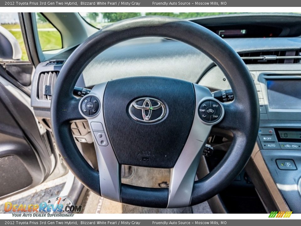 2012 Toyota Prius 3rd Gen Two Hybrid Blizzard White Pearl / Misty Gray Photo #33