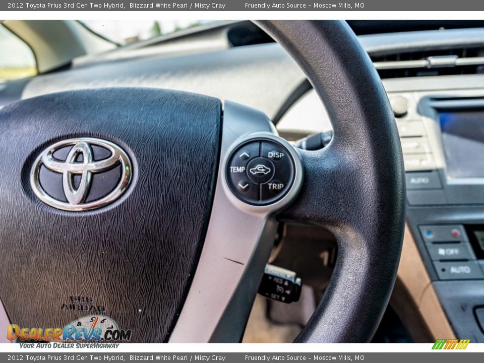 2012 Toyota Prius 3rd Gen Two Hybrid Blizzard White Pearl / Misty Gray Photo #35