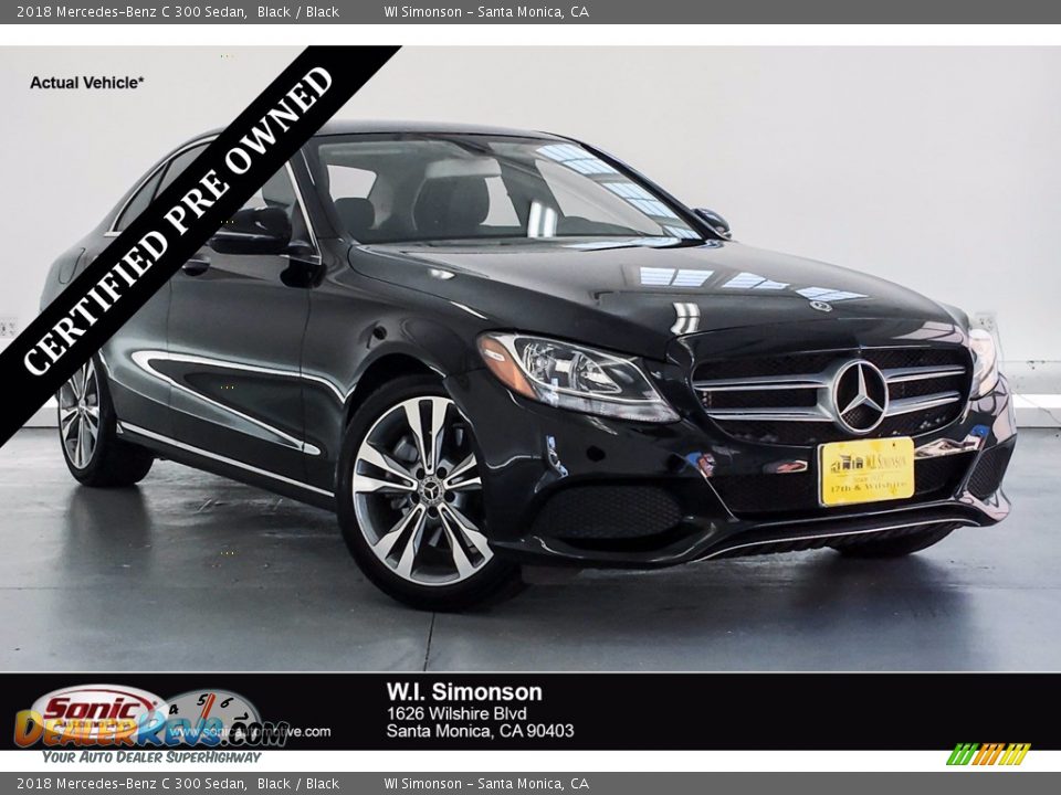 2018 Mercedes-Benz C 300 Sedan Black / Black Photo #1