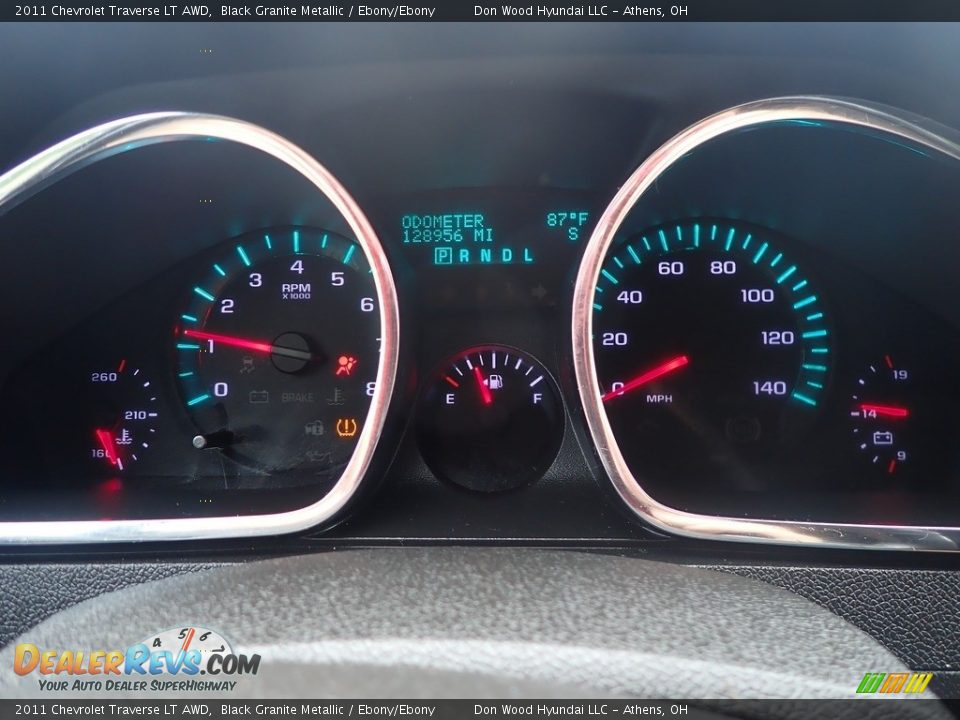 2011 Chevrolet Traverse LT AWD Black Granite Metallic / Ebony/Ebony Photo #30