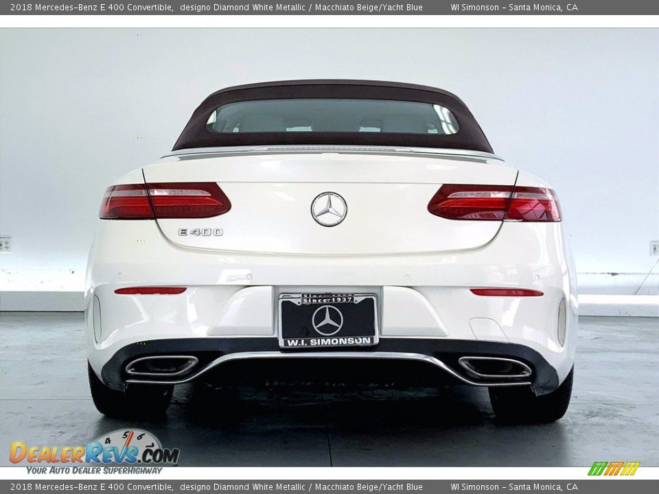 2018 Mercedes-Benz E 400 Convertible designo Diamond White Metallic / Macchiato Beige/Yacht Blue Photo #3