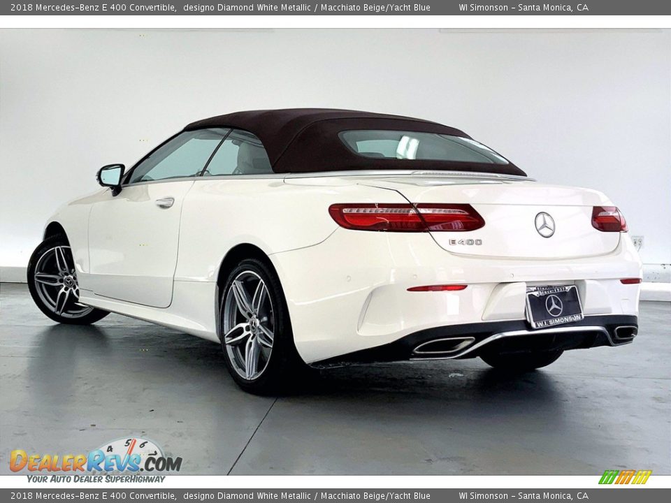 2018 Mercedes-Benz E 400 Convertible designo Diamond White Metallic / Macchiato Beige/Yacht Blue Photo #10