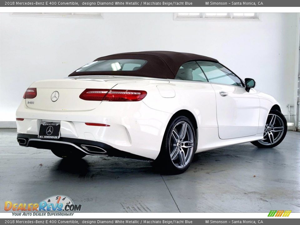 2018 Mercedes-Benz E 400 Convertible designo Diamond White Metallic / Macchiato Beige/Yacht Blue Photo #13