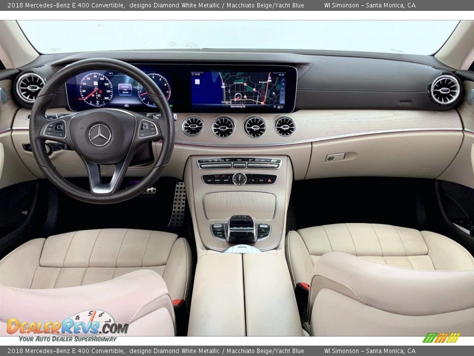 2018 Mercedes-Benz E 400 Convertible designo Diamond White Metallic / Macchiato Beige/Yacht Blue Photo #15