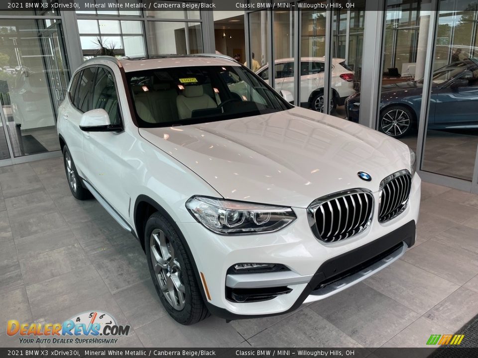 2021 BMW X3 xDrive30i Mineral White Metallic / Canberra Beige/Black Photo #1