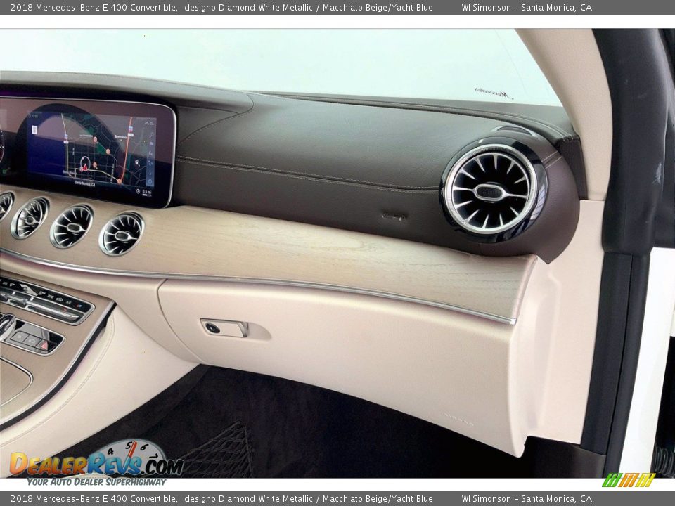 2018 Mercedes-Benz E 400 Convertible designo Diamond White Metallic / Macchiato Beige/Yacht Blue Photo #16