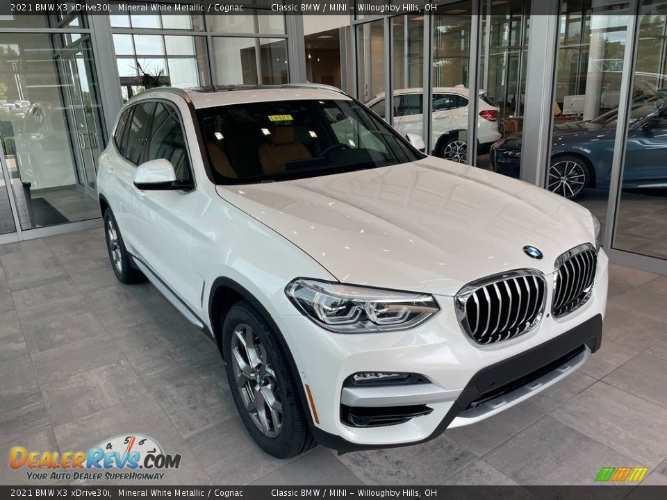 2021 BMW X3 xDrive30i Mineral White Metallic / Cognac Photo #1