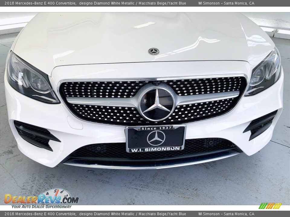 2018 Mercedes-Benz E 400 Convertible designo Diamond White Metallic / Macchiato Beige/Yacht Blue Photo #30