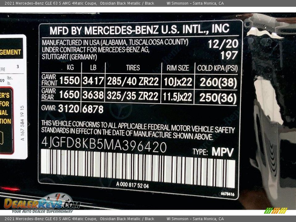 2021 Mercedes-Benz GLE 63 S AMG 4Matic Coupe Obsidian Black Metallic / Black Photo #11