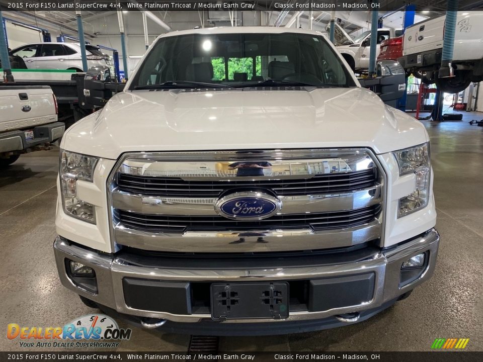 2015 Ford F150 Lariat SuperCrew 4x4 White Platinum Tricoat / Medium Earth Gray Photo #1