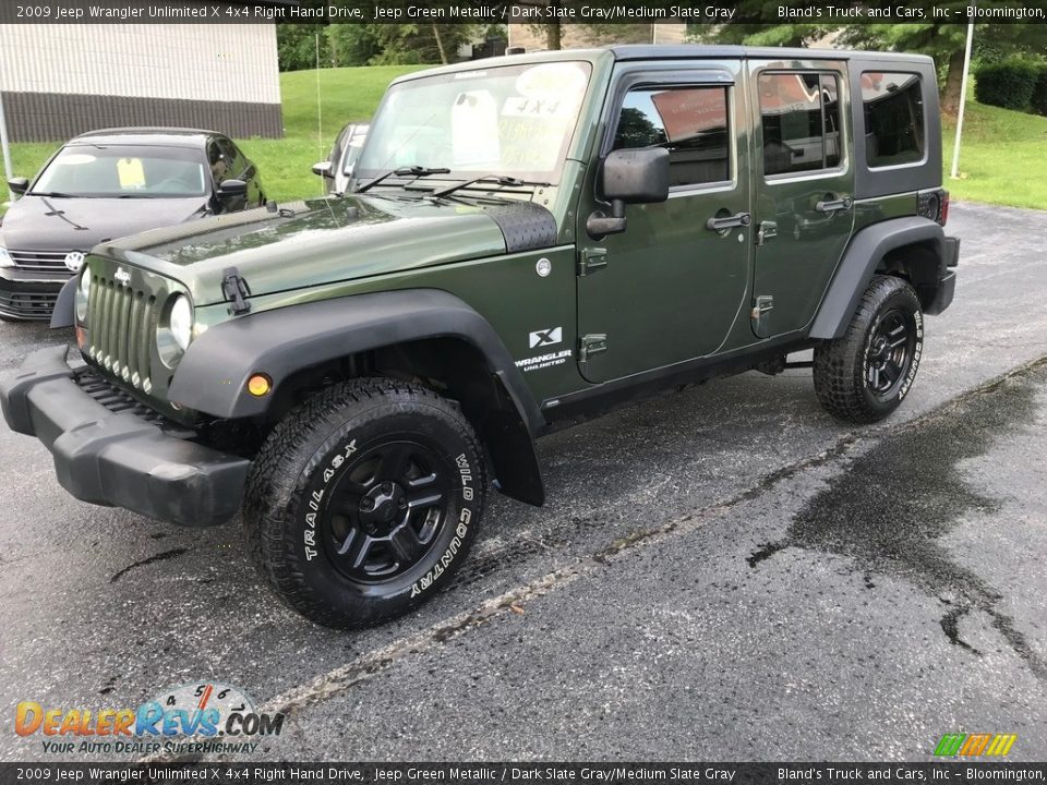 2009 Jeep Wrangler Unlimited X 4x4 Right Hand Drive Jeep Green Metallic / Dark Slate Gray/Medium Slate Gray Photo #2