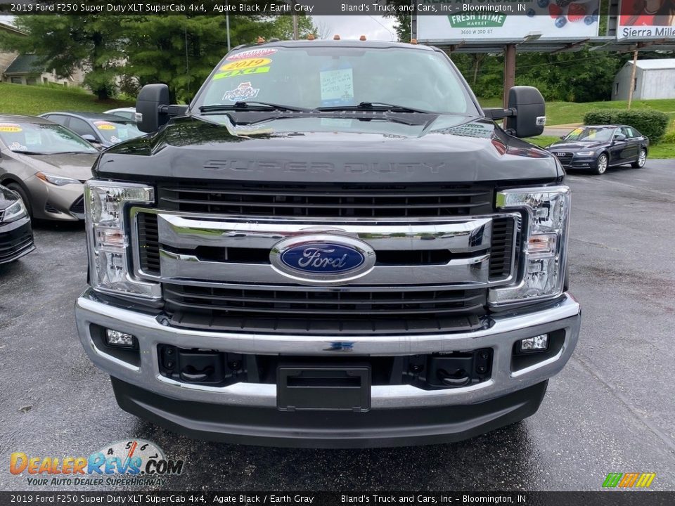 2019 Ford F250 Super Duty XLT SuperCab 4x4 Agate Black / Earth Gray Photo #3