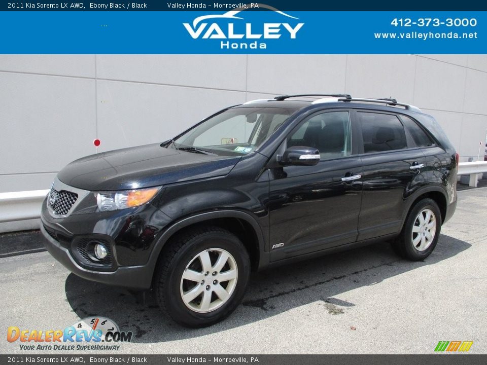 2011 Kia Sorento LX AWD Ebony Black / Black Photo #1