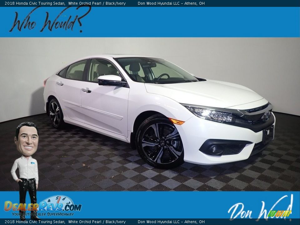 2018 Honda Civic Touring Sedan White Orchid Pearl / Black/Ivory Photo #1