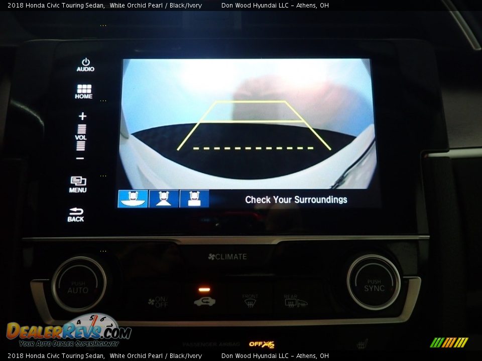 2018 Honda Civic Touring Sedan White Orchid Pearl / Black/Ivory Photo #5