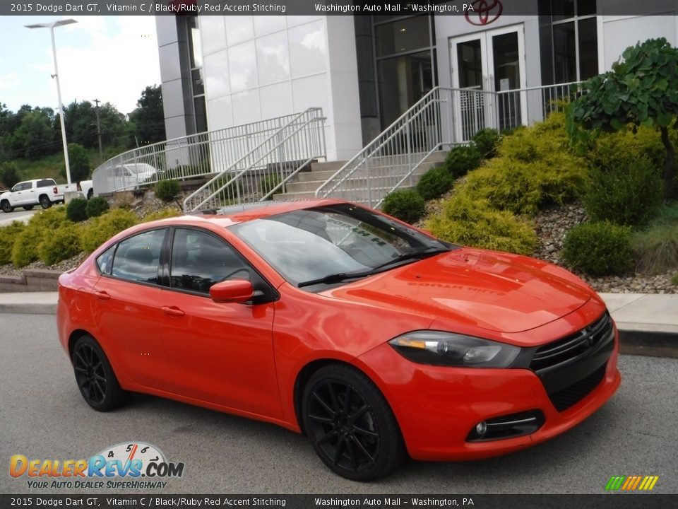 2015 Dodge Dart GT Vitamin C / Black/Ruby Red Accent Stitching Photo #1