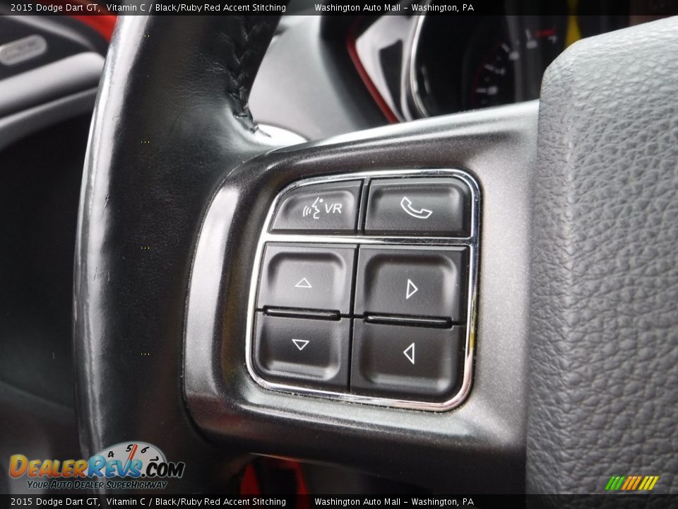 2015 Dodge Dart GT Vitamin C / Black/Ruby Red Accent Stitching Photo #7