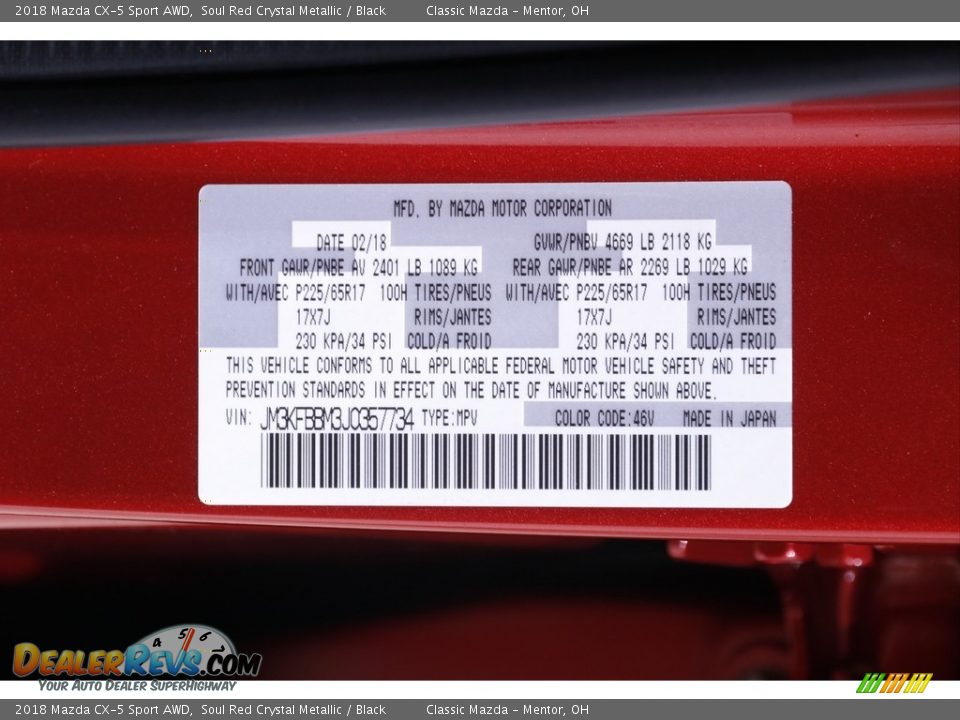 2018 Mazda CX-5 Sport AWD Soul Red Crystal Metallic / Black Photo #18