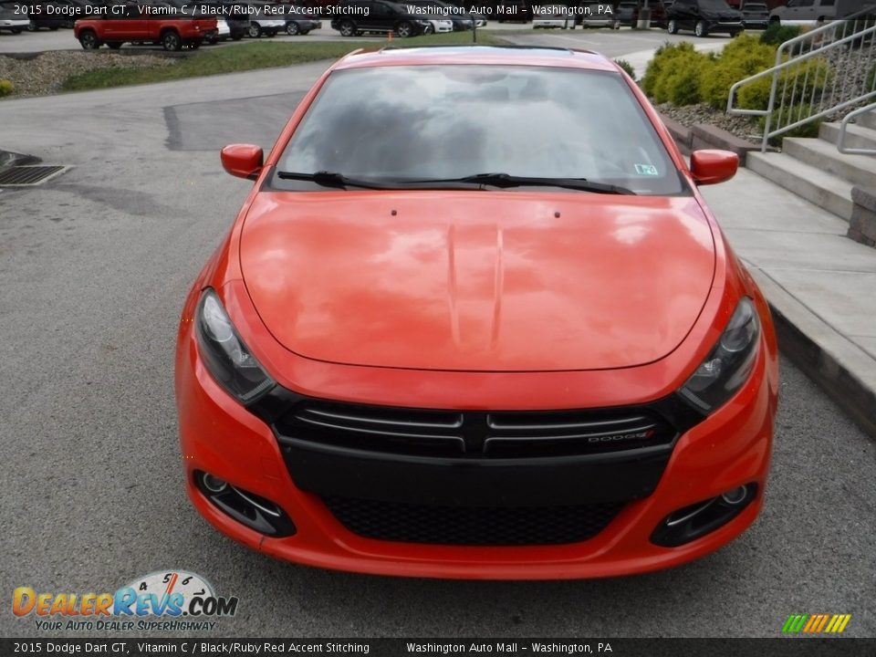 2015 Dodge Dart GT Vitamin C / Black/Ruby Red Accent Stitching Photo #12