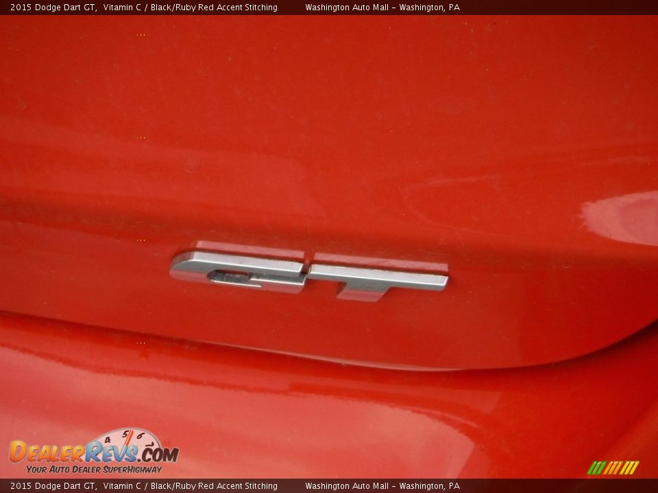 2015 Dodge Dart GT Vitamin C / Black/Ruby Red Accent Stitching Photo #17