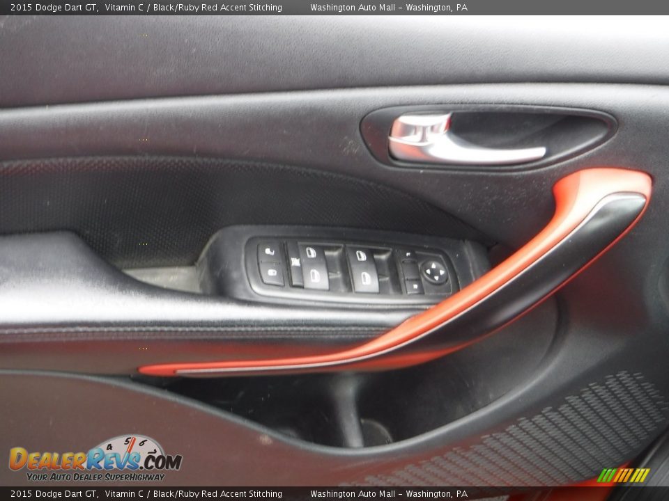 2015 Dodge Dart GT Vitamin C / Black/Ruby Red Accent Stitching Photo #21