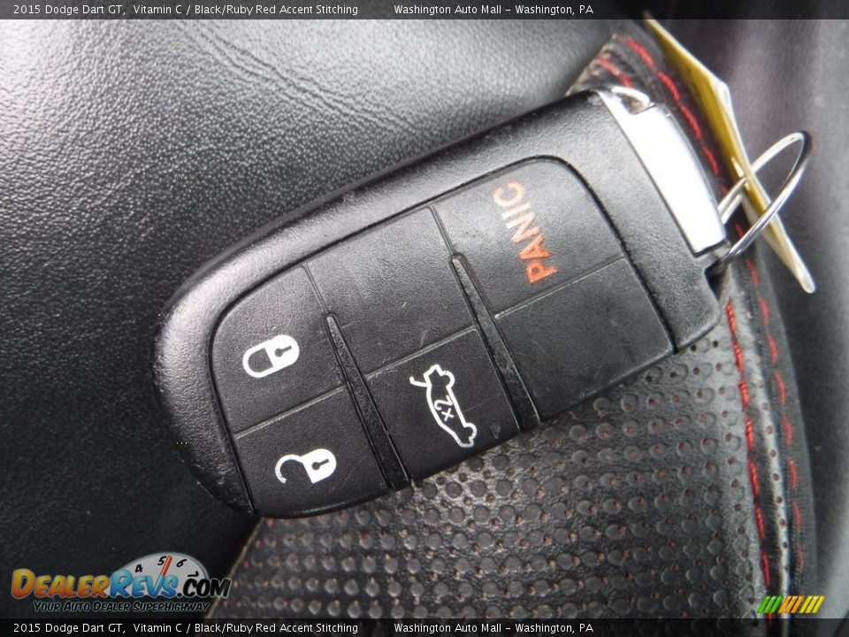 2015 Dodge Dart GT Vitamin C / Black/Ruby Red Accent Stitching Photo #25