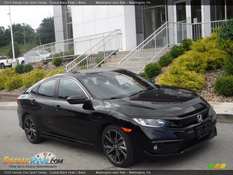 2020 Honda Civic Sport Sedan Crystal Black Pearl / Black Photo #1