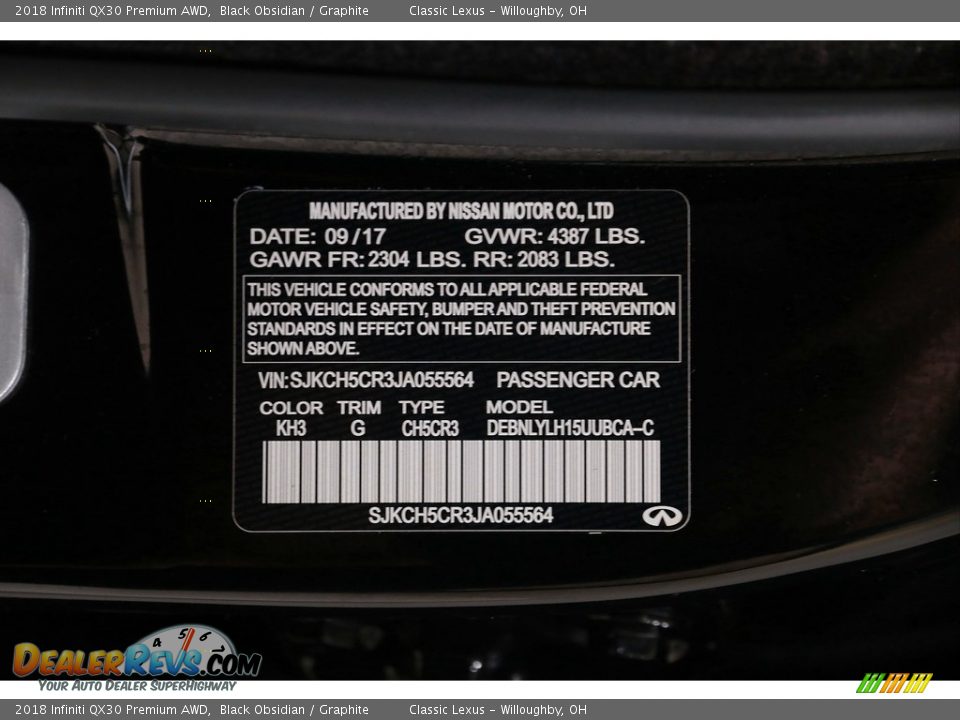 2018 Infiniti QX30 Premium AWD Black Obsidian / Graphite Photo #24