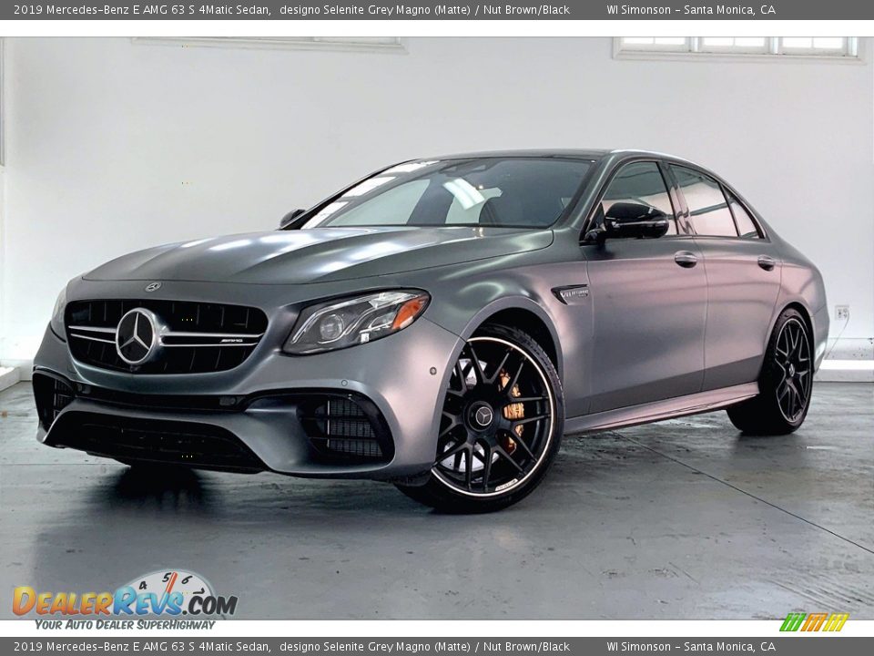 2019 Mercedes-Benz E AMG 63 S 4Matic Sedan designo Selenite Grey Magno (Matte) / Nut Brown/Black Photo #12