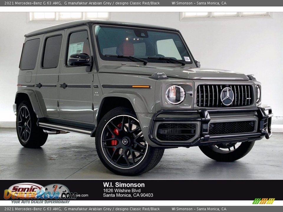 2021 Mercedes-Benz G 63 AMG G manufaktur Arabian Grey / designo Classic Red/Black Photo #1