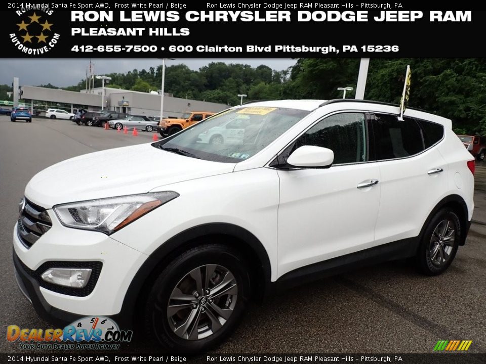 2014 Hyundai Santa Fe Sport AWD Frost White Pearl / Beige Photo #1