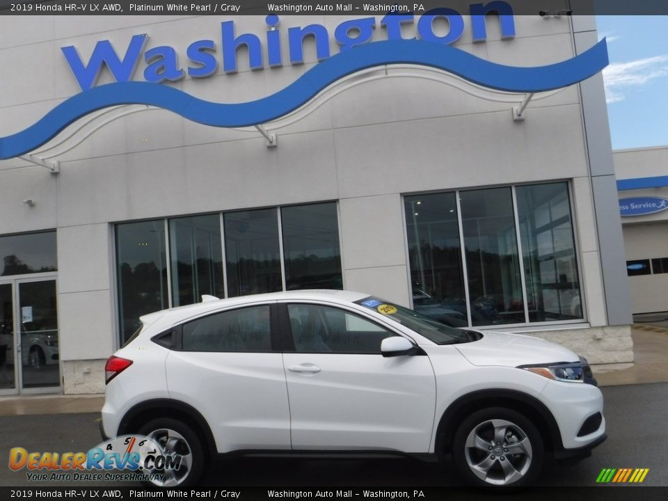 2019 Honda HR-V LX AWD Platinum White Pearl / Gray Photo #2