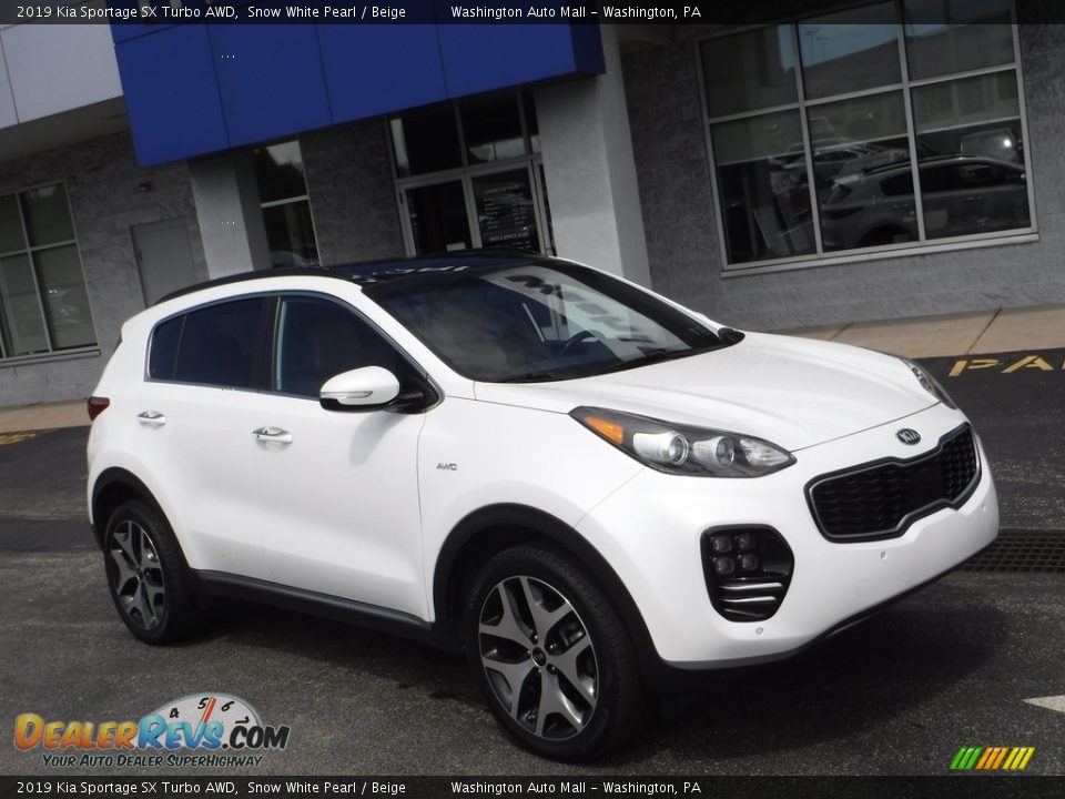 2019 Kia Sportage SX Turbo AWD Snow White Pearl / Beige Photo #1