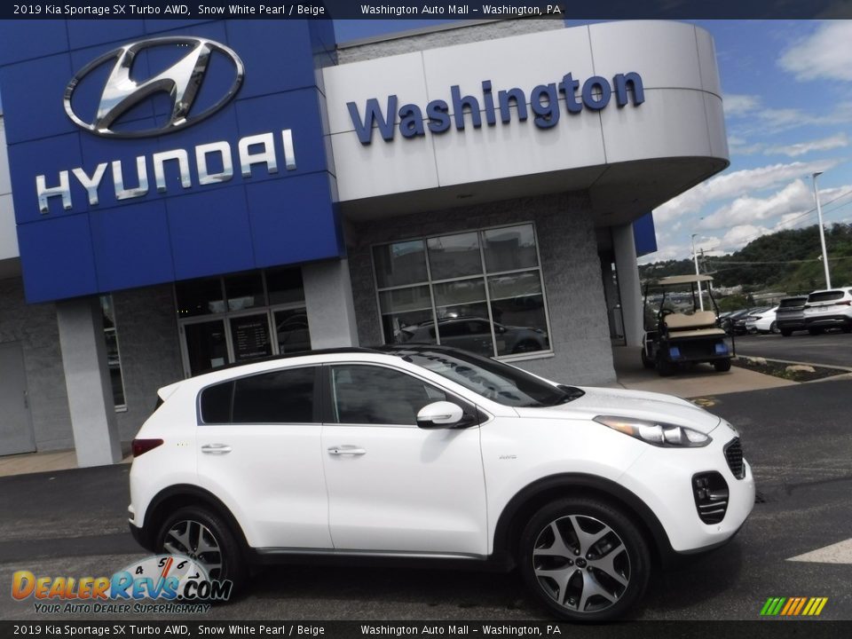 2019 Kia Sportage SX Turbo AWD Snow White Pearl / Beige Photo #2