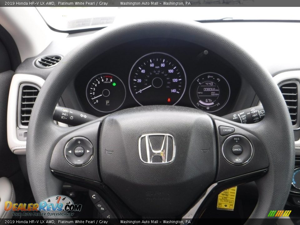 2019 Honda HR-V LX AWD Platinum White Pearl / Gray Photo #19