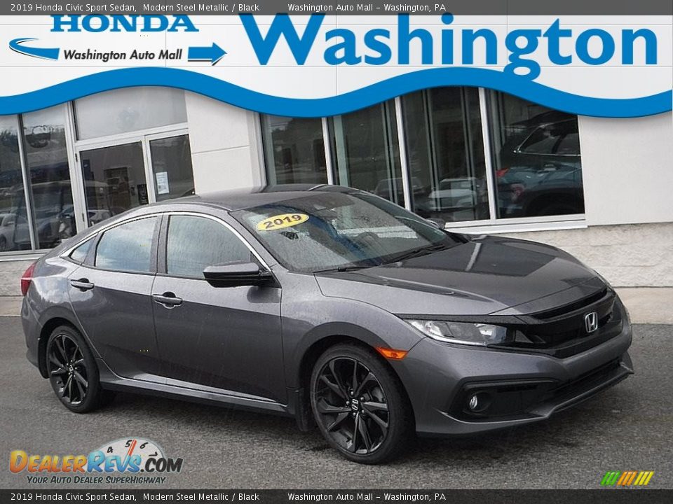 2019 Honda Civic Sport Sedan Modern Steel Metallic / Black Photo #1