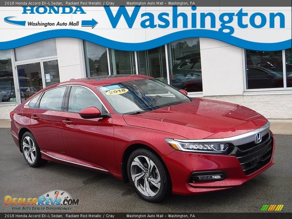 2018 Honda Accord EX-L Sedan Radiant Red Metallic / Gray Photo #1