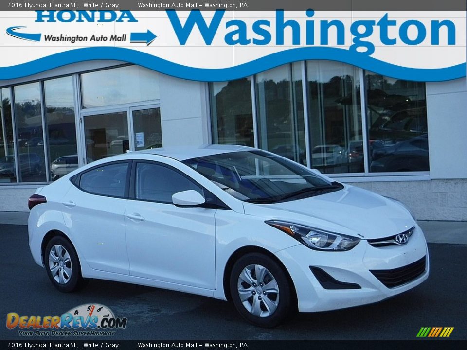 2016 Hyundai Elantra SE White / Gray Photo #1