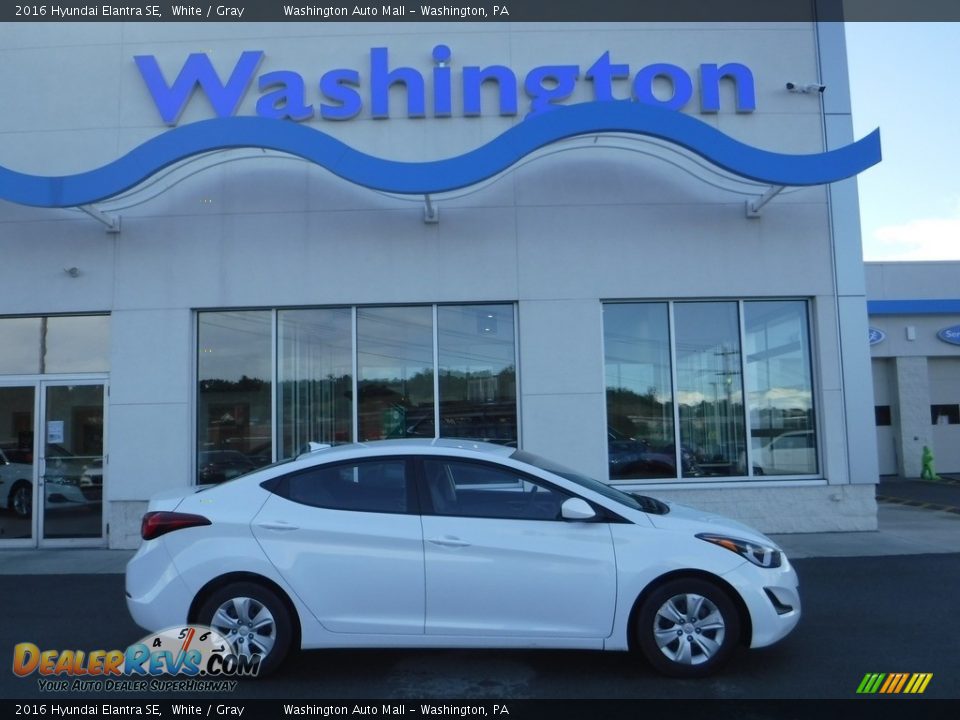 2016 Hyundai Elantra SE White / Gray Photo #2