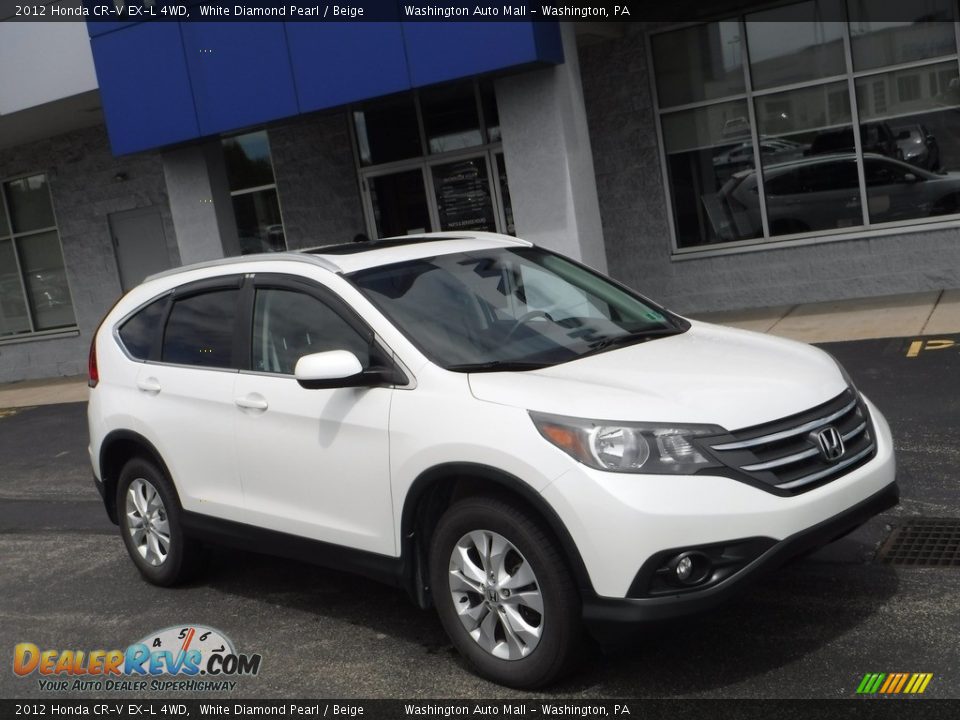 2012 Honda CR-V EX-L 4WD White Diamond Pearl / Beige Photo #1