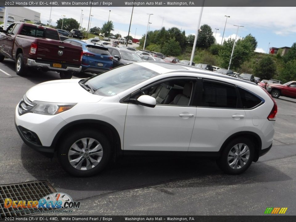 2012 Honda CR-V EX-L 4WD White Diamond Pearl / Beige Photo #6