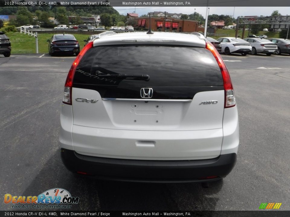 2012 Honda CR-V EX-L 4WD White Diamond Pearl / Beige Photo #8