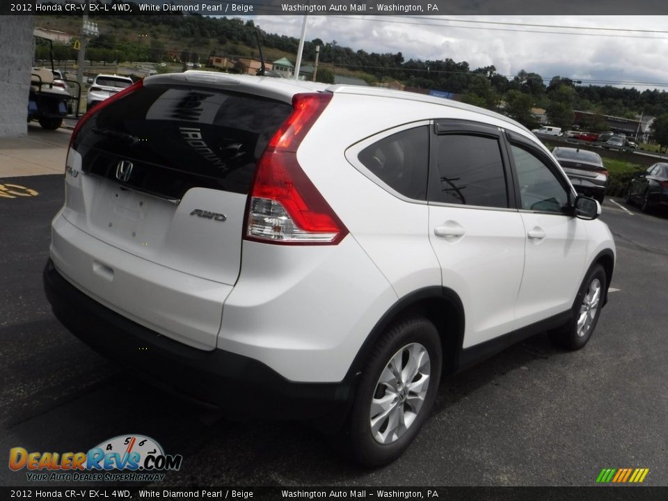 2012 Honda CR-V EX-L 4WD White Diamond Pearl / Beige Photo #9