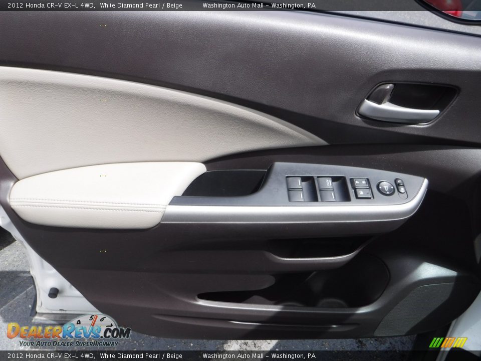 2012 Honda CR-V EX-L 4WD White Diamond Pearl / Beige Photo #13