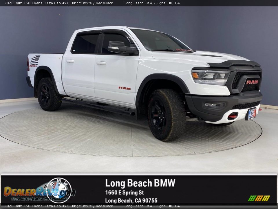 2020 Ram 1500 Rebel Crew Cab 4x4 Bright White / Red/Black Photo #1