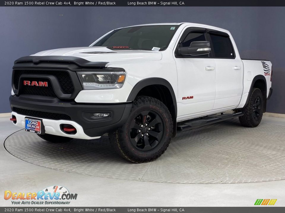 2020 Ram 1500 Rebel Crew Cab 4x4 Bright White / Red/Black Photo #2